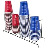 Sorbus Cup and Lid Organizer, Great for Office, Convenience Store, Coffee Shop, Buffet, and More, 4 Section Rack, Holds 5, 6 and 10 oz. Cups and Lids (Black)