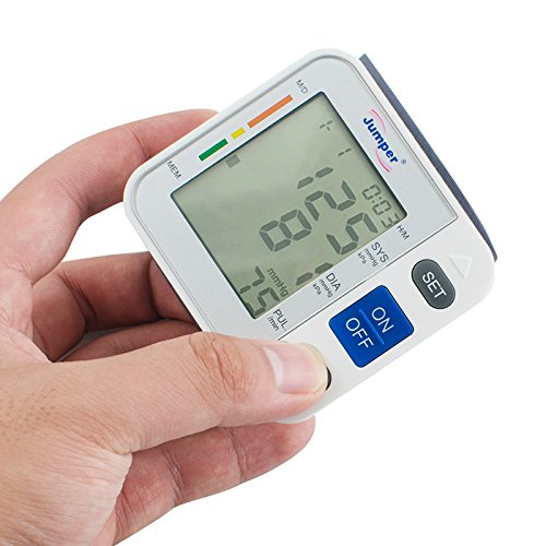 CARESHINE Automatic Wrist Blood Pressure Cuff Monitor Digital LCD Display Screen Pulse Monitoring with Adjustable Cuff and Storage Case