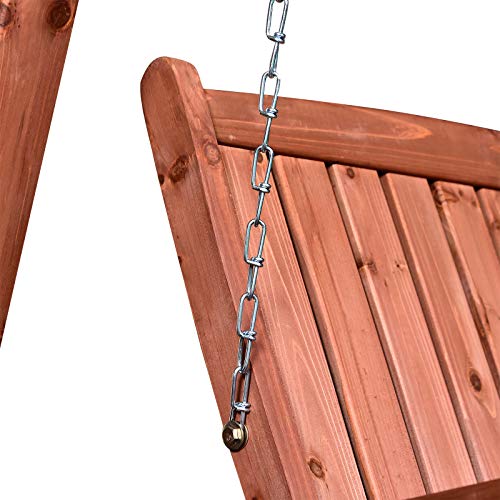 Outsunny Gartenschaukel für 2 Personen, Hollywoodschaukel, Schaukelbank mit Dach, Massivholz, Grün, 160 x 120 x 165 cm – Bild 5