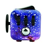 Fidget Cube for Fidgeters Stress Reliever Relieving ADD, ADHD, Anxiety and Boredom bearing for Children and Adults (Galaxy)