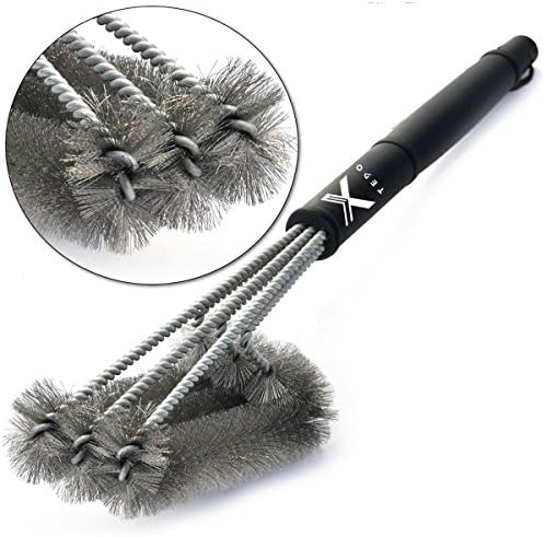 TEDO BBQ Grill Brush -Stainless Steel Wire Bristles 18 Inch Handle- Perfect For Weber, Char-Broil, Porcelain &amp; Infrared Grills.