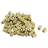 M2x3mm Cylinder Shaped Female Threaded Brass Standoff Spacer 50Pcs