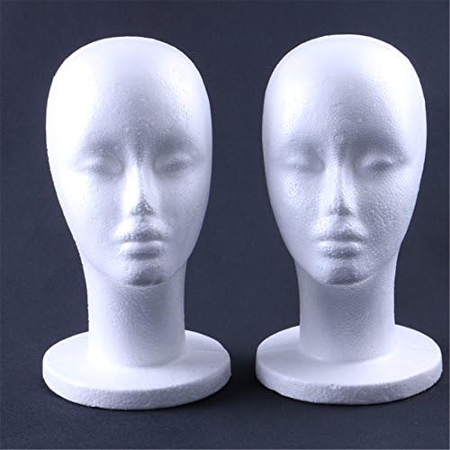 Cool2day 1 Piece Styrofoam Foam Mannequin Manikin Head Stand for Display Hair Wig Hair Glasses Hat and Jewellery