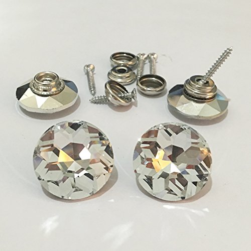 50PCS/LOT 18MM Clear Color Diamond Crystal Glass Buttons Screws Sofa Sewing Buttons Headboard Decoration Crystal Buttons Upholstery Buttons … (25mm 50pcs)