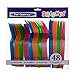 Party Essentials Hard Plastic Cutlery Combo Pack, 48 Pieces/16 Place Settings, Assorted Neon Brights