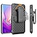 Galaxy S10 Plus Holster Case, ZASE Belt Clip Case for Samsung S10+ Plus 6.4 Tough Super Slim Protective Cover Armor Defender Strong Belt Clip [Kickstand] (Black Holster Combo Case)