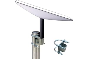 Sactulaz Antenna Mast Pipe Mount and Flag Pole Adapter Mouting kit Works with Starlink Dish and Universal Antenna Steel Pole Mount V-Clamp Bracket Roof Pole Mounting