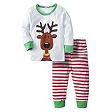 Big Elephant Baby Boys' 2 Piece Elk Christmas Pants Clothing Set Pajama G95