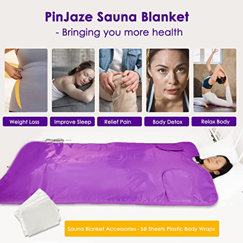 PINJAZE Sauna Blanket Far Infrared Sauna Bed Detox Blanket Patented