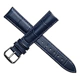 14mm Women's Dark Blue Genuine Replacement Leather Watch Band Alligator Grain 7.08inch Length