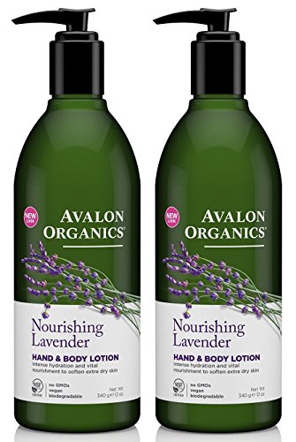 Avalon Organics Lavender Hand and Body Lotion, 12-Ounce Bottle (Pack of 2)