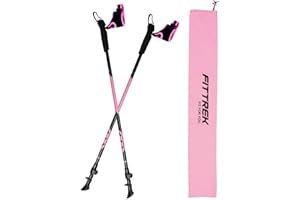 FitTrek Nordic Walking Poles - Lightweight Aluminum 7075 Walking Sticks or Hiking Sticks - Hiking Poles with Quick Lock Syste