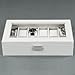 SONGMICS 12 Mens Watch Box Glass Top White Display Case Faux Leather Organizer UJWB202