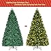 Goplus 8ft Pre-lit Artificial Christmas Tree, Hinged Premium Spruce Xmas Full Tree with 1438 PVC Tips, 430 LED Lights, Folding Metal Stand, for Home Office Party Decoration