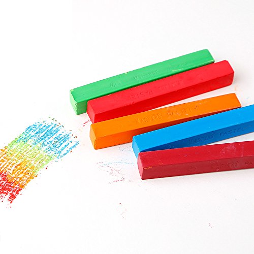 LOONENG Square Soft Chalk Pastels Stick, Brilliant Assorted Colors, 0.4" X 2.4", 12-Count
