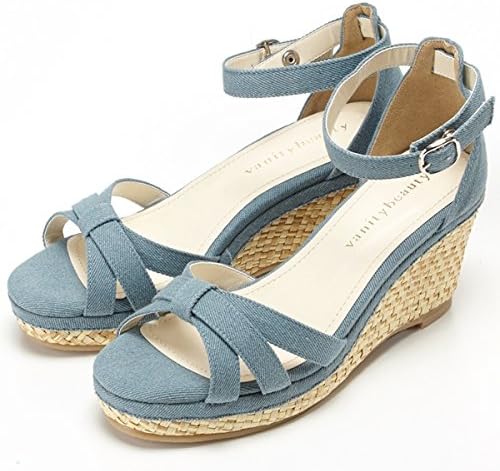 Amazon バニティービューティー Vanitybeauty サンダル リボン付サンダル ブルー S 22 0 22 5 Vanity Beauty バニティービューティー ミュール