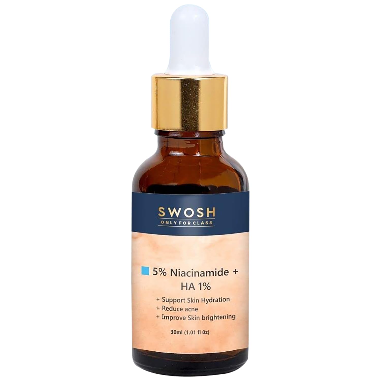 SWOSH 5% Niacinamide Face Serum With Hyaluronic Acid 1% Serum For Face (30ML) For Pimple Prone & Oily Skin | Skin Moirsturising, Plumps, Nourishes And Hydrates Skin