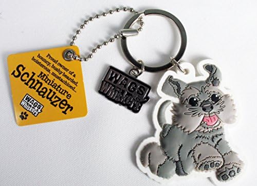 Wags and Whiskers Miniature Schnauzers Key Chain with Keyring/Key Holder (886767111902)