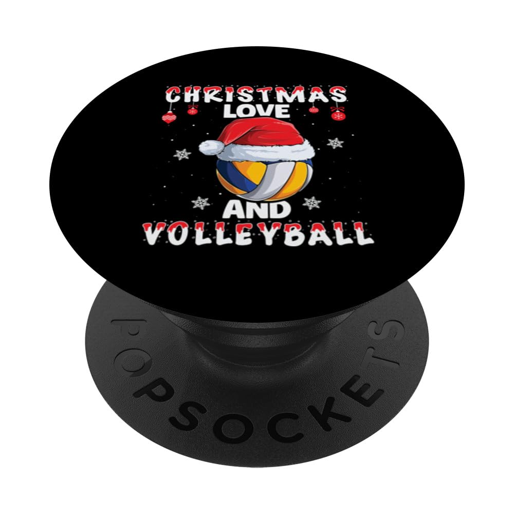 Player Team Club Outfit Christmas, Love And Volleyball PopSockets Swappable PopGrip