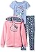 Hello Kitty Toddler Girls' 3 Piece Hooded Legging Set , Pink/Blue, 4T