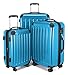 Hauptstadtkoffer Luggages Sets Glossy Suitcase Sets Hardside Spinner Trolley Expandable (20', 24' & 28') TSA (Cyan blue)