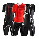 Lo.gas Men's Triathlon Trisuit Race Suit for Cycling Running Swimming Sleeveless/Short Sleeve