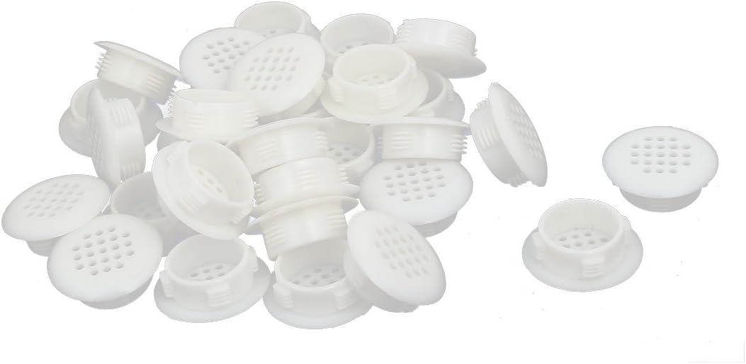 Sourcingmap Shoes Cabinet 30mm Dia Plastic Round Mesh Hole Air Vent Louver Cover 30pcs