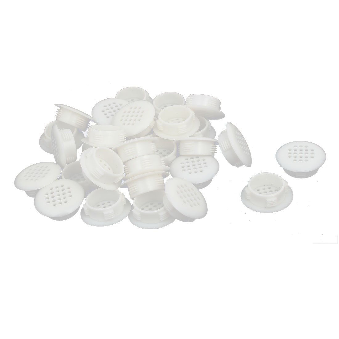 Sourcingmap Shoes Cabinet 30mm Dia Plastic Round Mesh Hole Air Vent Louver Cover 30pcs