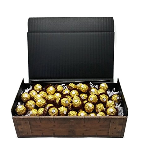 Ferrero Rocher 600g "Gold" Geschenkbox in Schatztruhen Optik mit 48 Kugeln - knusprige Pralinen Spezialität perfekt zum verschenken oder auch als Dekoration.