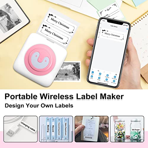 Mini Label Printer Wireless Photo Printer Portable Sticker Maker