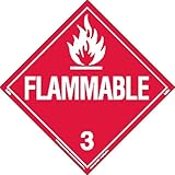 Labelmaster Z-EZ2 Flammable Liquid Hazmat Placard, Worded, E-Z Removable Vinyl (Pack of 25)
