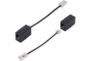 2 Pack Telehone Ethernet Adapter,RJ11 Female to RJ45 Male Converter Adapter,RJ11 to RJ45 Adapter, RJ11 6P4C to RJ45 8P8C Tele