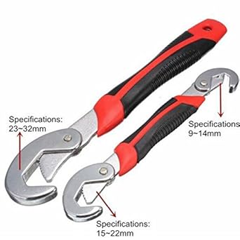 A & Y Traders 2pcs Multi-function Universal Quick Adjustable Wrench Spanner Set