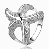 Fashion 925 Sterling Silver Jewelry Chic Curvy Starfish lovely party ring size 8