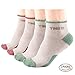 Yingdi Copper padded cushion Socks for Women - Moisture Wicking and Antimicrobial Pink and Green Pack of 2 Pairs