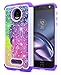Moto Z Force Droid Case, Moto Z Force Case, NageBee [Hybrid Protective] Armor Soft Silicone Cover with [Studded Rhinestone Bling] Diamond Case for Motorola Moto Z Force Droid XT1650 (2016) (Rainbow)