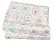 J-pinno Cute Cartoon Ice Cream Cup Cake Printed Twin Sheet Set for Kids Girl Children,100% Cotton, Flat Sheet + Fitted Sheet + Pillowcase Bedding Set