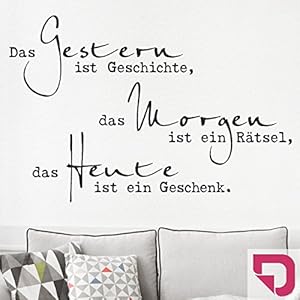 DESIGNSCAPE® Wandtattoo Das Gestern ist Geschichte. | Wandtattoo Lebensweisheit Spruch | Farbe: pink | Größe: klein (60…