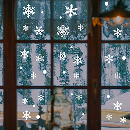 Christmas Snowflake Stickers, Homeasy Xmas Snowflake Decals Winter Snowflake Sealing Stickers for Windows Walls Cars Glass Jars Crafts - Thumbnail 7