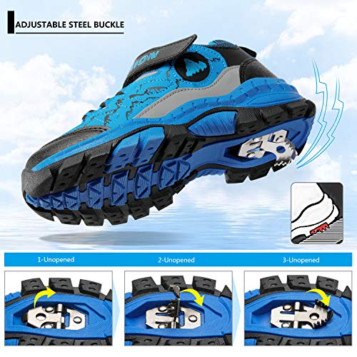 Kids Hiking Shoes School Athletic Tennis Sneaker Slip Resistant Steel Buckle Sole Walking Running Climbing Trekking Sneakers for Boys Girls
