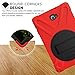 ZenRich Galaxy Tab A 10.1 Case 2016, P580/P585 Case (with S Pen Version), Shockproof Heavy Duty Rugged Case with Stand/Hand Strap/Shoulder Belt for Tab A 10.1 inch 2016 Release P580/P585, Red