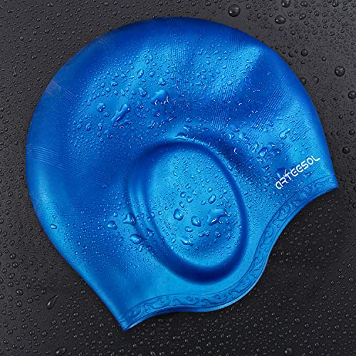 image for arteesol Swimming Cap, Silicone Swim Cap for Women Men, Durable Non-Sl