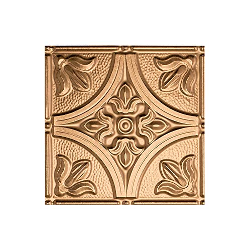 Fasade Easy Installation Traditional 2 Polished Copper Glue Up Ceiling Tile / Ceiling Panel (2' x 4' Panel)