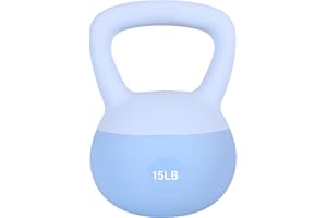 Leikefitness Soft Kettlebells,Steel Shot Filled Weights for Women and Men,Color Coded Anti Slip Soft Kettlebells,Home workout