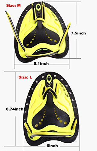 Whale Swim Training Hand Paddles Adjustable Strap Swimming Hand Paddle Youth/Adults for Tubing - Thumbnail 2