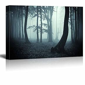 Trees in The Forest on a Foggy Morning Wall Decor