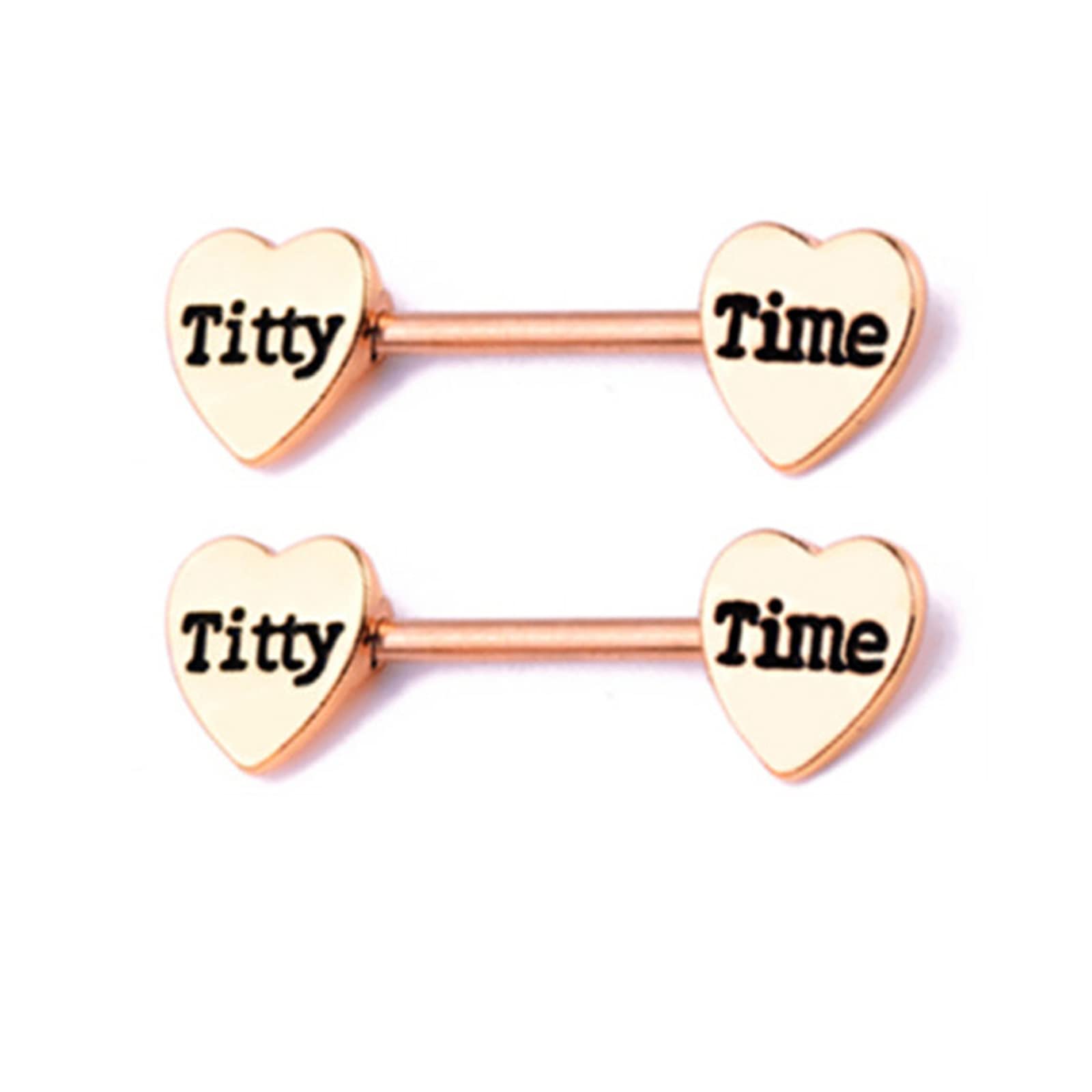 14G Stainless Steel Nipple Rings Solid Rose Gold