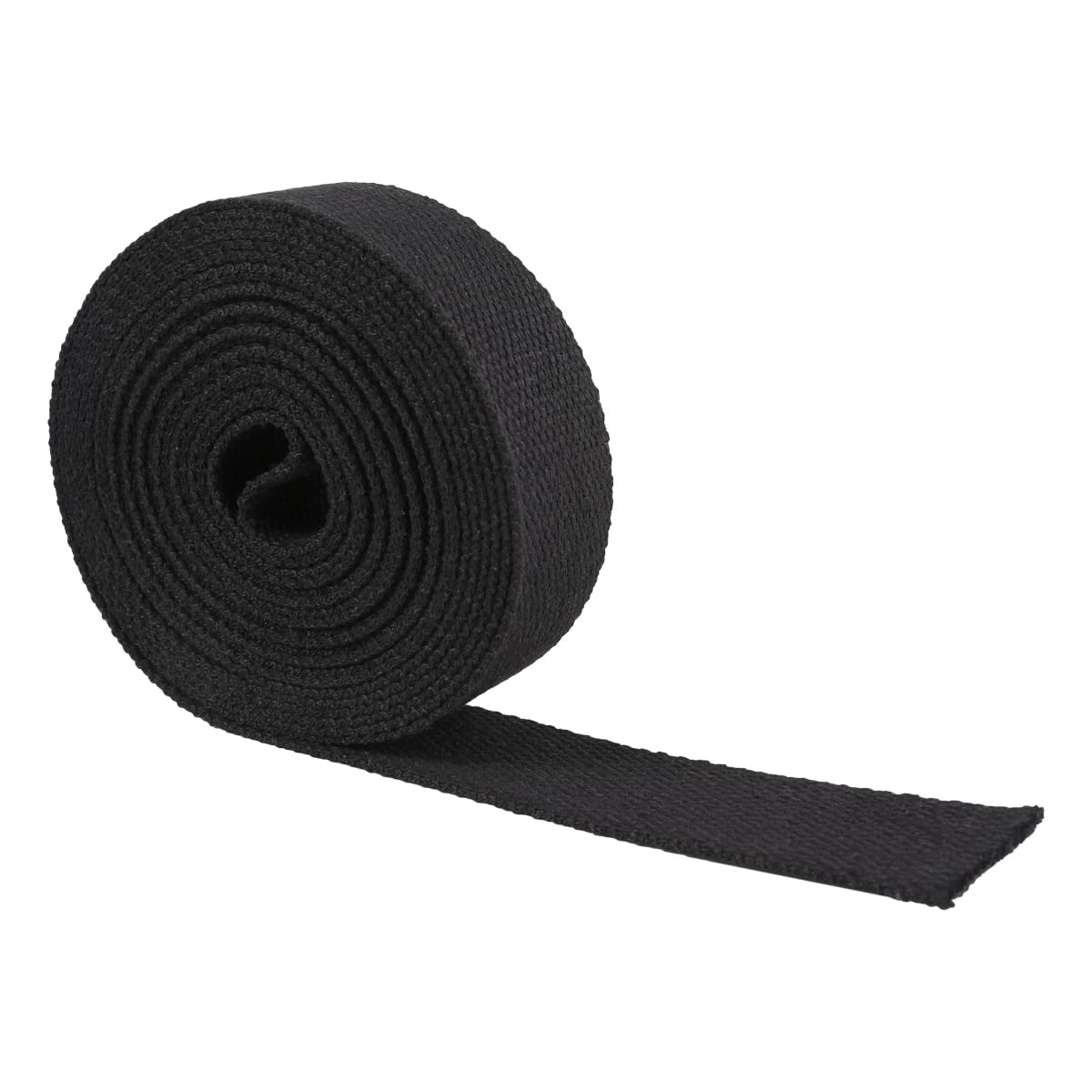 Suncoolla 5M Thicken 2.0mm Canvas Cotton Plain Weave Webbing Strap Bag Belt Tape 25/38/50mm (Black, 25mm)