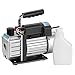 Flexzion HVAC Vacuum Pump Single Stage 3CFM 1/4HP Electric AC Pump Rotary Vane, Air Conditioning Vacuum Pumps for R134 R410a Freon Evacuation Pump Tool Equipment 300ml Capacity