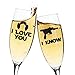Mr and Mrs Champagne Wedding Flutes Star Wars Inspired I Love You I Know Quote Set of 2 Customized Toasting Flutes Glasses Bride and Groom Gift
